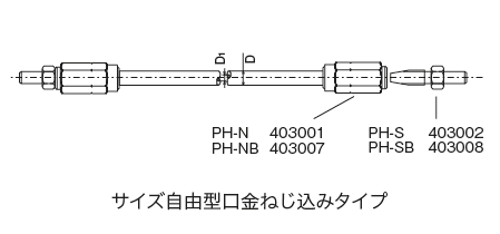 PH 型（フレキシブルホース［中・高圧用］）

 外形寸法図